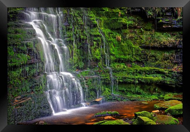 Middle Black Clough Waterfall Framed Print by Darren Galpin