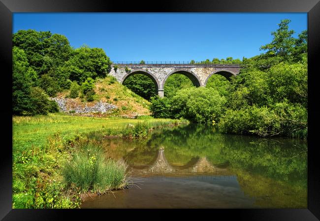 Headstone Viaduct & River Wye, Monsal Dale         Framed Print by Darren Galpin