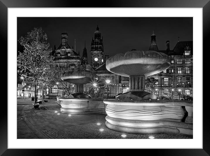 Sheffield Town Hall & Entrance to Peace Gardens    Framed Mounted Print by Darren Galpin