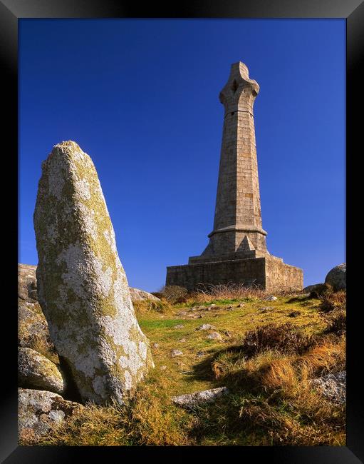 Basset Monument at Carn Brea Framed Print by Darren Galpin