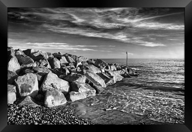 Sidmouth Sea Defences                    Framed Print by Darren Galpin