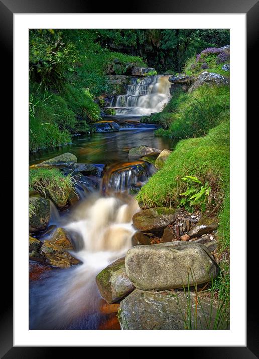 Grindsbrook Waterfalls                             Framed Mounted Print by Darren Galpin