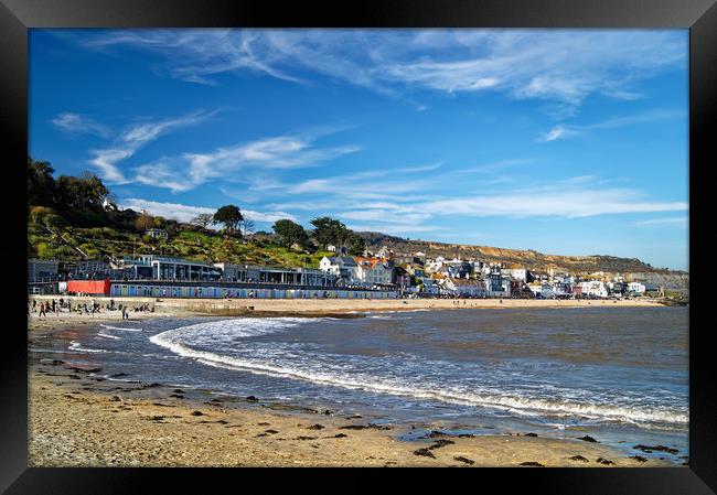 Lyme Regis Beach and Seafront                      Framed Print by Darren Galpin