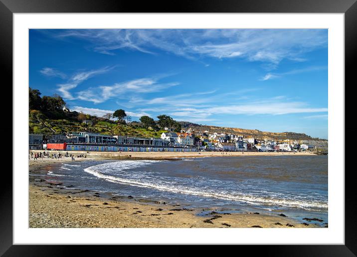 Lyme Regis Beach and Seafront                      Framed Mounted Print by Darren Galpin