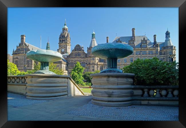 Sheffield Town Hall & Entrance to Peace Gardens    Framed Print by Darren Galpin