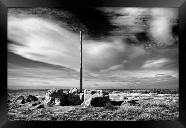 Stanage Pole, Peak District                        Framed Print by Darren Galpin