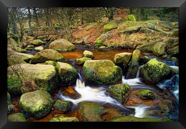 Burbage Brook at Padley Gorge                      Framed Print by Darren Galpin