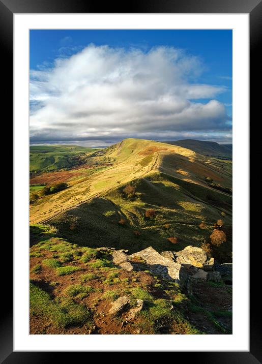 The Great Ridge from Back Tor Framed Mounted Print by Darren Galpin
