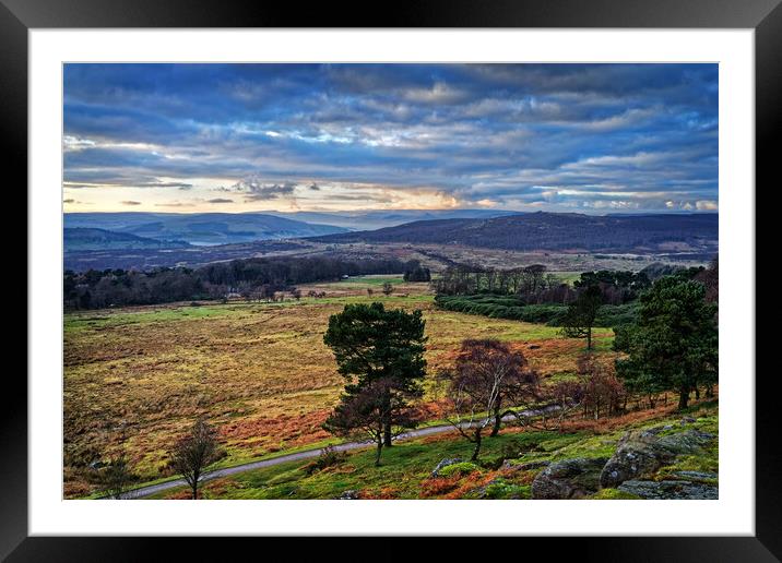 View across Longshaw & The Hope Valley Framed Mounted Print by Darren Galpin