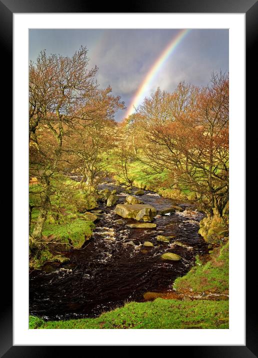Rainbow over Burbage Brook Framed Mounted Print by Darren Galpin