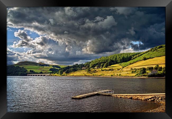 Storm Clouds Gathering over Ladybower  Framed Print by Darren Galpin