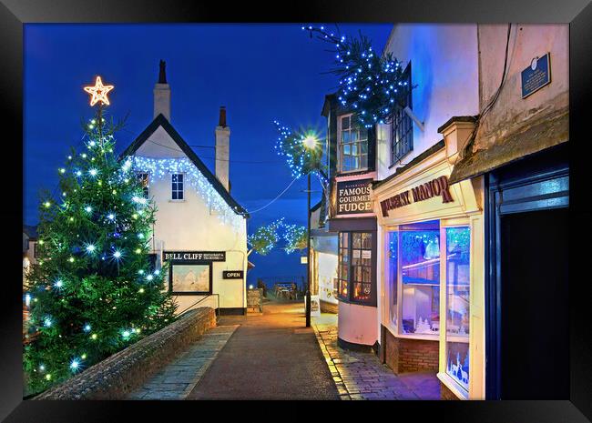 Lyme Regis Christmas Illuminations Framed Print by Darren Galpin