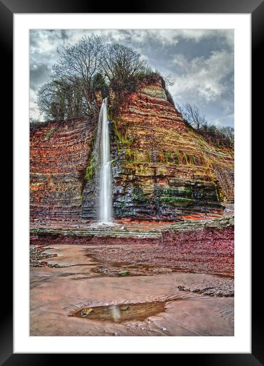 St Audries Bay Waterfall  Framed Mounted Print by Darren Galpin