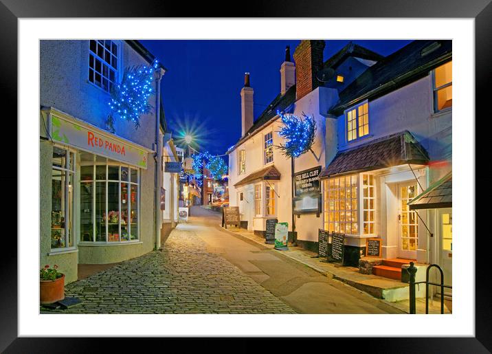 Lyme Regis Christmas Illuminations Framed Mounted Print by Darren Galpin