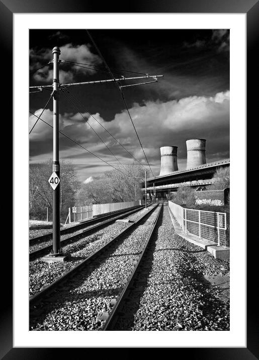 Tram Lines and Tinsley Cooling Towers Framed Mounted Print by Darren Galpin