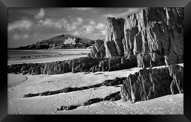 Bigbury on Sea & Burgh Island Panorama Framed Print by Darren Galpin