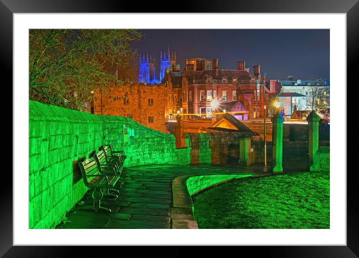 York City Centre at Night Framed Mounted Print by Darren Galpin