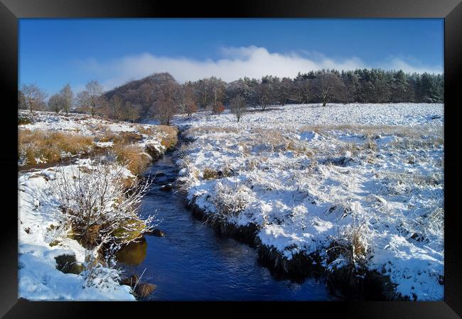 Burbage Brook in Winter Framed Print by Darren Galpin