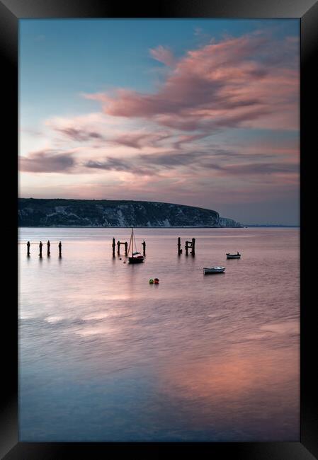 Looking across Swanage Bay, Dorset Framed Print by Darren Galpin