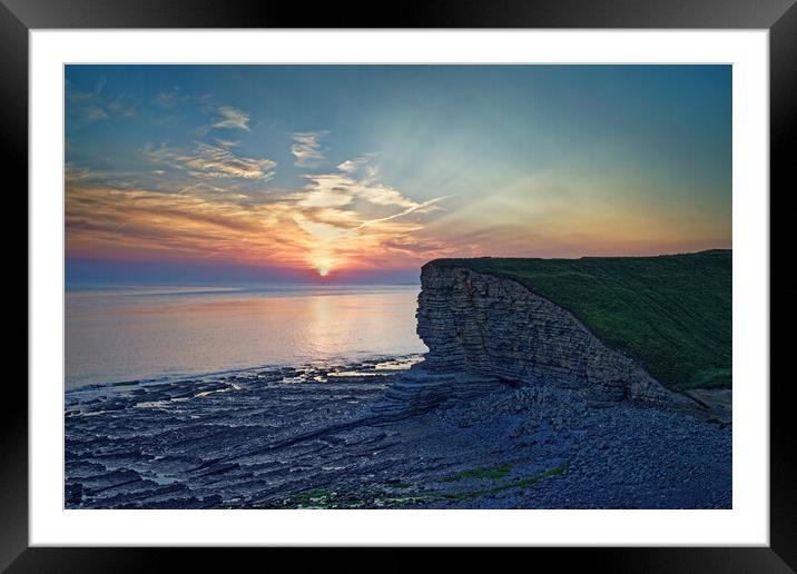 Sunset over Nash Point  Framed Mounted Print by Darren Galpin