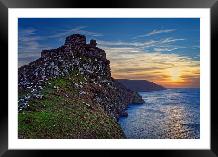 Valley of the Rocks Sunset Exmoor North Devon Framed Mounted Print by Darren Galpin