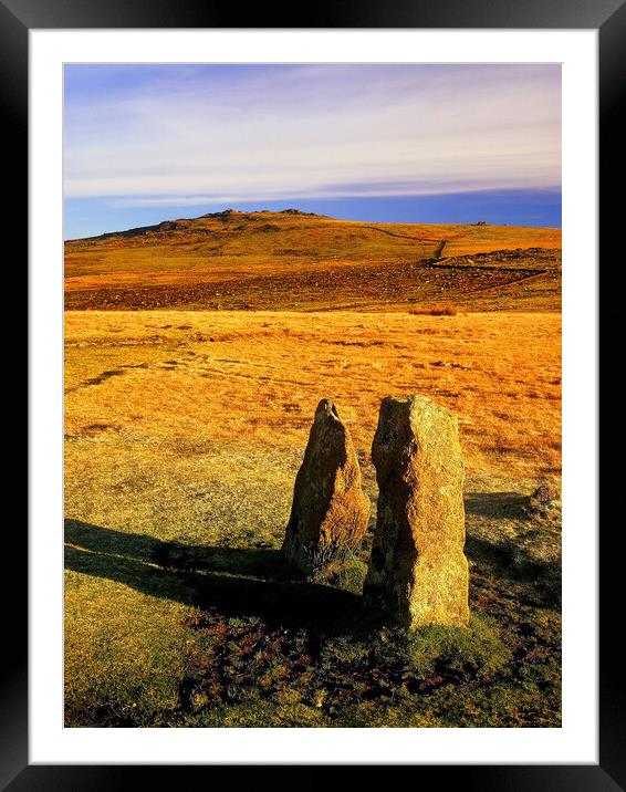 Merrivale Stone Rows and Great Staple Tor Framed Mounted Print by Darren Galpin