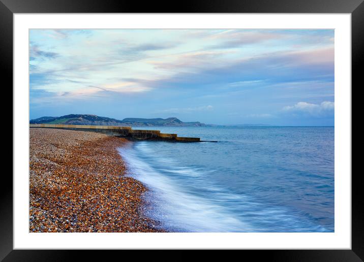 Lyme Regis Beach and Jurassic Coastline    Framed Mounted Print by Darren Galpin