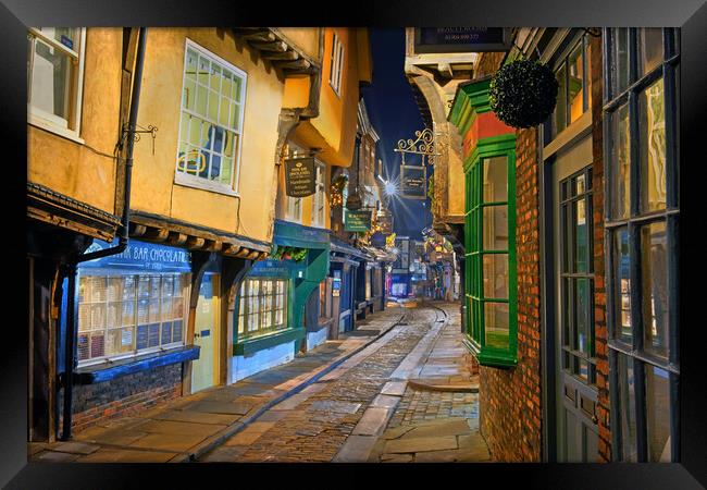 The Shambles at Night Framed Print by Darren Galpin