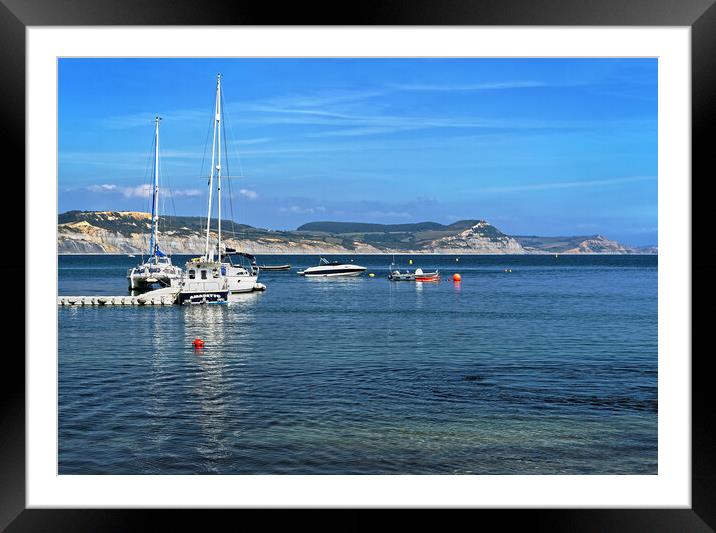 Yachts in Lyme Bay Framed Mounted Print by Darren Galpin