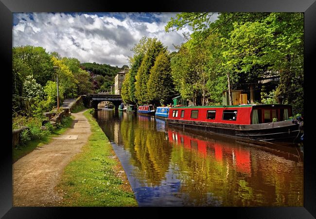 Rochdale Canal at Hebden Bridge  Framed Print by Darren Galpin