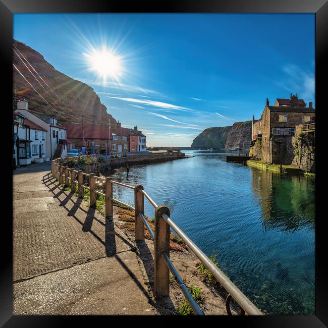 Sunny Staithes Framed Print by Darren Ball
