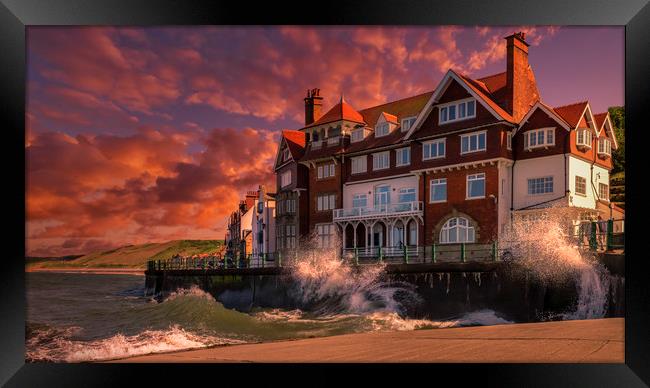 High Tide at Sandsend Framed Print by Darren Ball