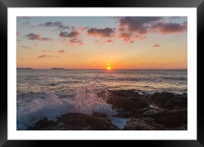 ibiza sunrise Framed Mounted Print by kevin murch