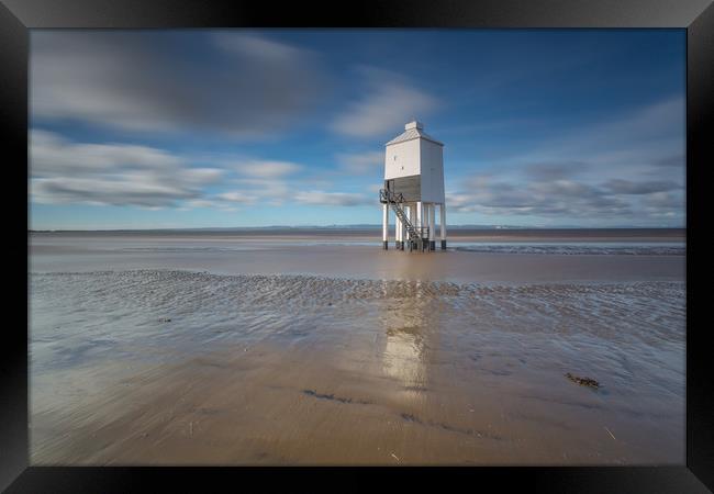 Burnham on sea low lighthouse Framed Print by kevin murch