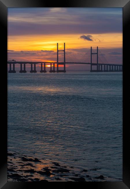 severn sunset Framed Print by kevin murch