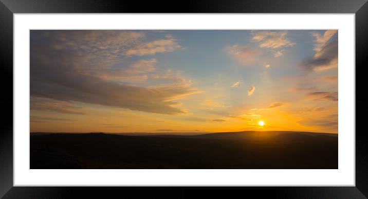 dartmoor sunset Framed Mounted Print by kevin murch