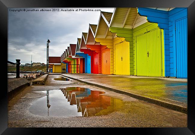 Scarborough Beach Huts Framed Print by jonathan atkinson