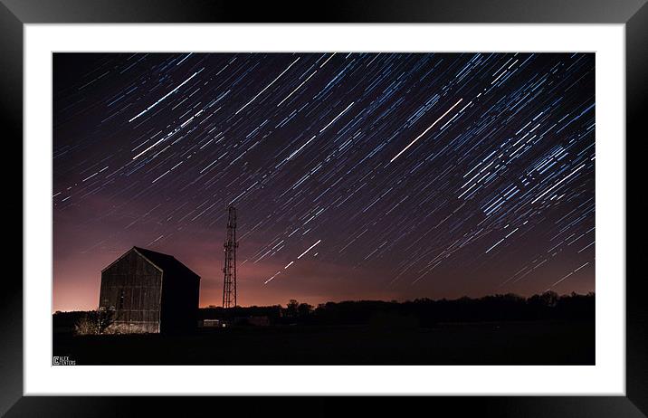 Star trails in Detling. Framed Mounted Print by Alex Tenters