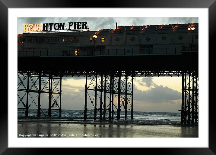 Brighton Pier Framed Mounted Print by paige wills