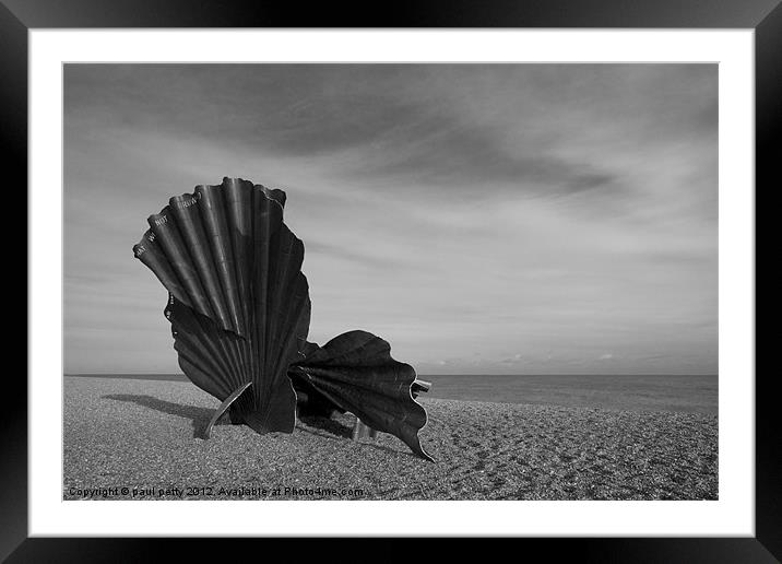 Black and White Scallop Framed Mounted Print by paul petty