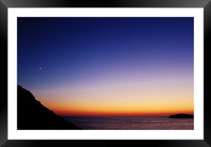 Kalymnos, sunset sky Framed Mounted Print by Catherine Davies