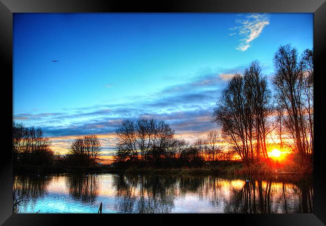 Orange glow, sunset Framed Print by Catherine Davies