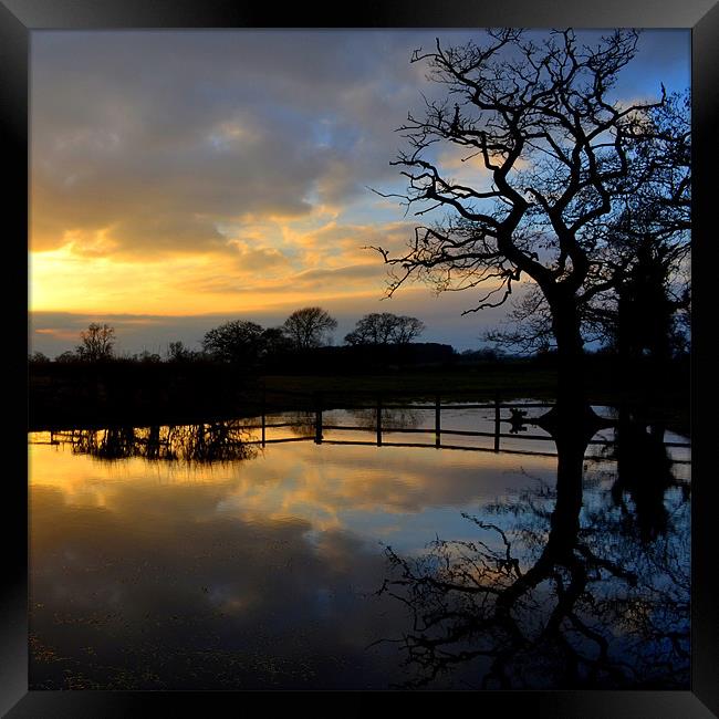 Silhouette Flooding Reflection Framed Print by Shaun Cope