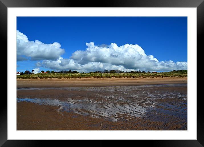 Beach Cloud Reflection Framed Mounted Print by Shaun Cope