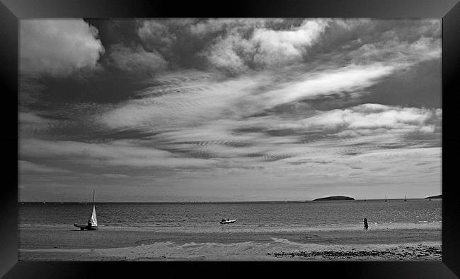 Sea Sand Sky Framed Print by Shaun Cope