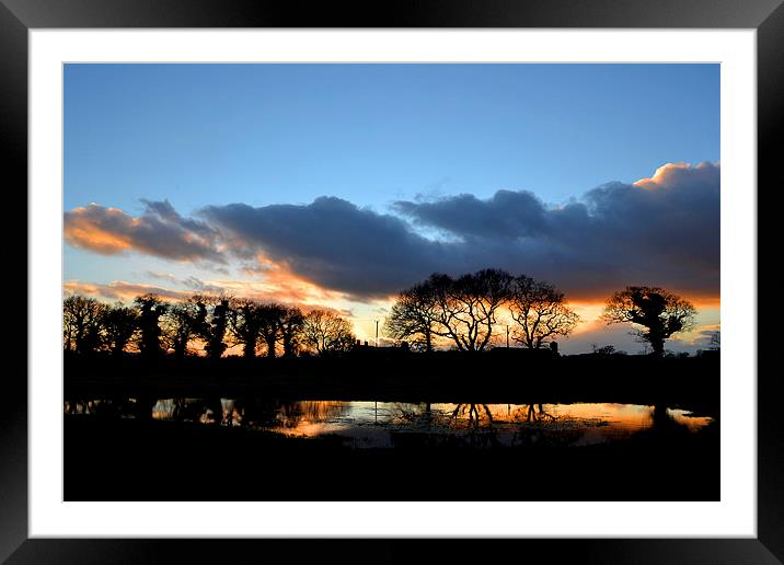 Sunset Reflection Framed Mounted Print by Shaun Cope