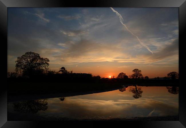  Sunset Vapour Trail Framed Print by Shaun Cope