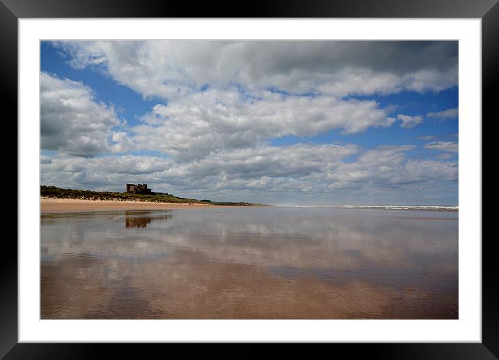  Bamburgh Castle Reflection Framed Mounted Print by Shaun Cope