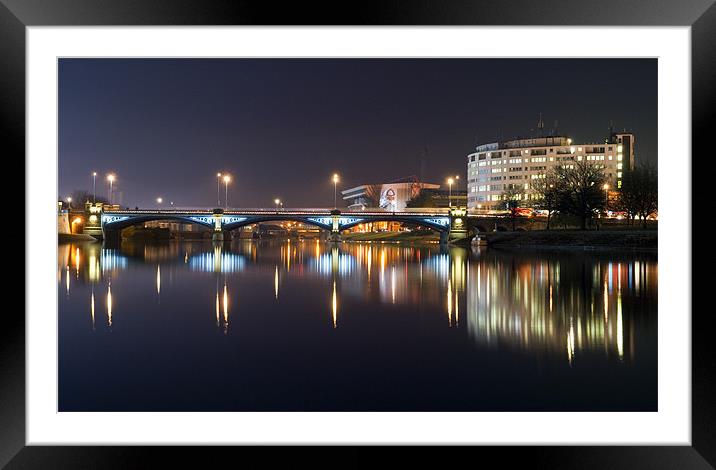Trent Bridge Reflections Framed Mounted Print by Tracey Whitefoot