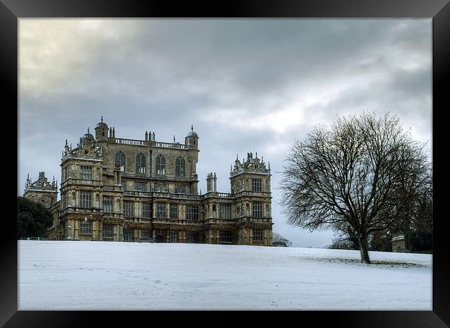 Wollaton Hall in the Snow Framed Print by Tracey Whitefoot